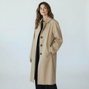 Vintage‎ London Fog Calibre Cloth Reeves Trench Coat Alpaca Lined Khaki XL USA